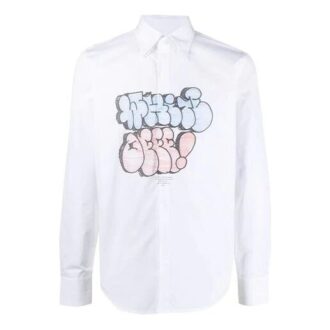 SS21 Pattern Printing Long Sleeves Shirt White