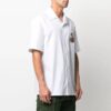 SS21 Pattern Printing Short Sleeve lapel Shirt Slim Fit Version White