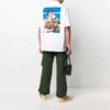 SS21 Pattern Printing Short Sleeve lapel Shirt Slim Fit Version White
