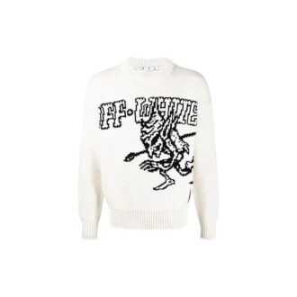 SS21 Pattern Round Neck Knit White