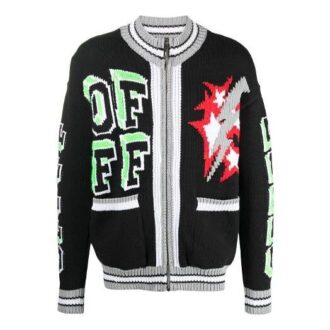 SS21 Pattern Zipper Cardigan Jacket Black