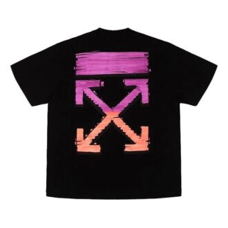 SS21 Pink Gradient Marker Arrow Short Sleeve For Men Black