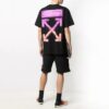 SS21 Pink Gradient Marker Arrow Short Sleeve For Men Black