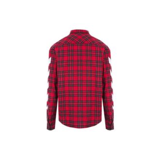 SS21 Plaid flannel Long Sleeves Shirt Loose Fit Red