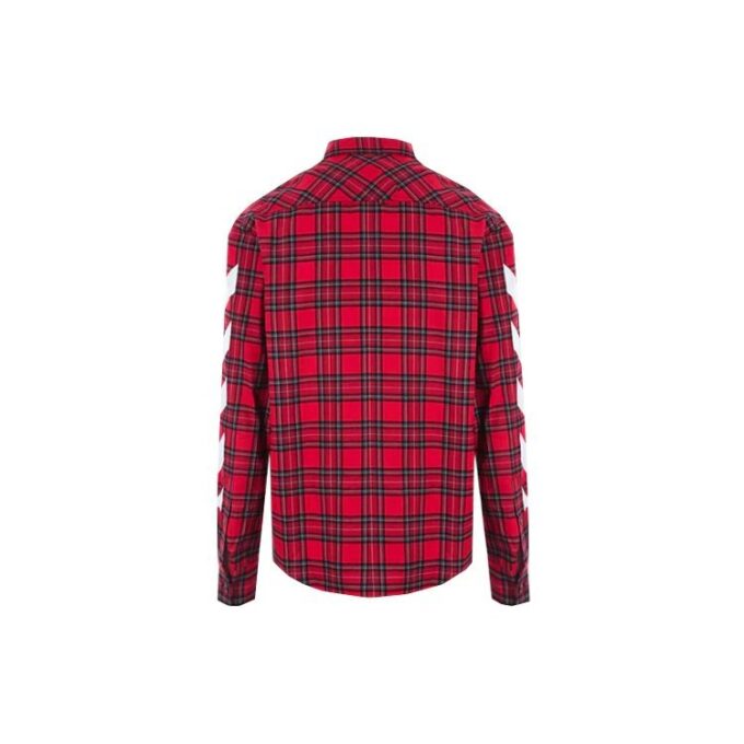 SS21 Plaid flannel Long Sleeves Shirt Loose Fit Red