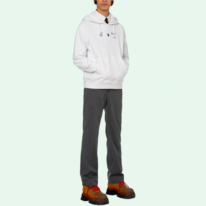 SS21 Printing Logo hooded Long Sleeves White