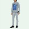 SS21 Printing Pattern lapel Long Sleeves Denim Shirt Blue
