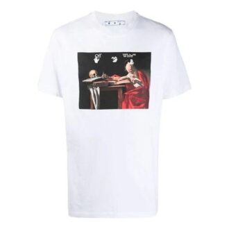 SS21 Printing Pattern Round Neck Short Sleeve White