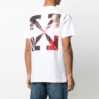 SS21 Printing Pattern Round Neck Short Sleeve White