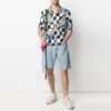 SS21 Printing Plaid Short Sleeve Shirt Loose Fit White