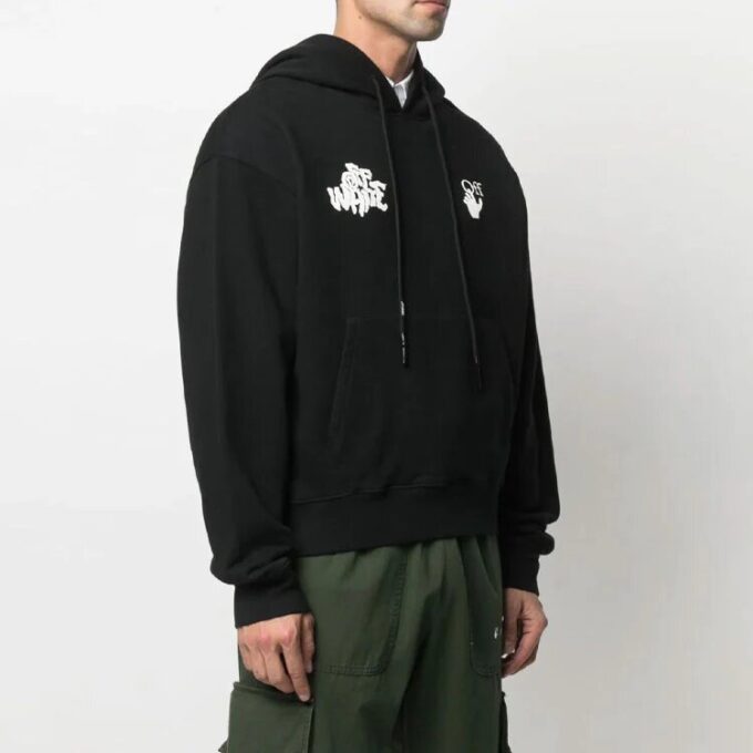 SS21 Red Tongue Out Over Logo Printing Pullover Loose Fit Black