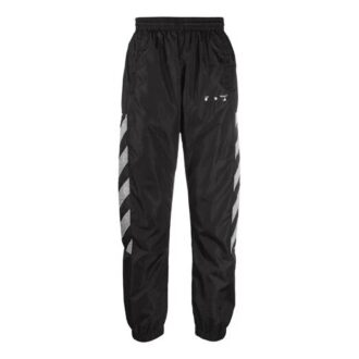 SS21 Side Stripe Printing Sports Pants Black