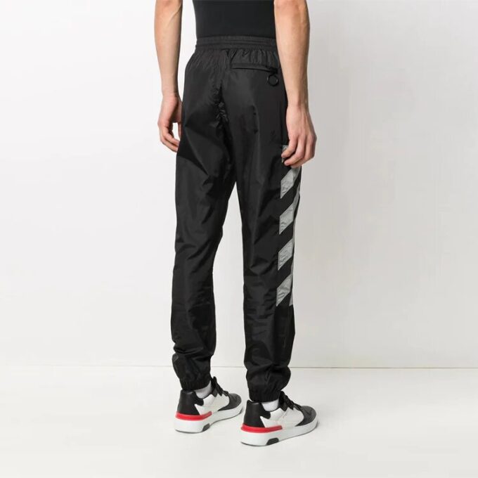 SS21 Side Stripe Printing Sports Pants Black