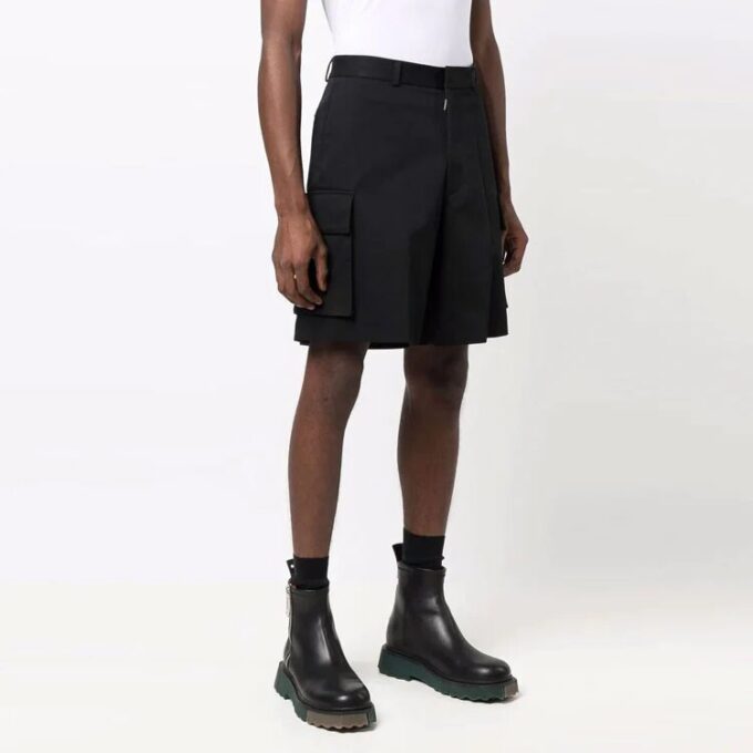 SS21 Solid Color Cargo Shorts Black