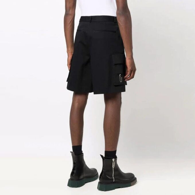 SS21 Solid Color Cargo Shorts Black
