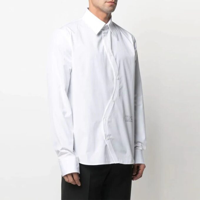 SS21 Solid Color Casual Cozy Long Sleeves Shirt Loose Fit White