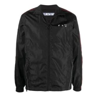 SS21 Solid Color Logo Printing Zipper Sports Jacket Black