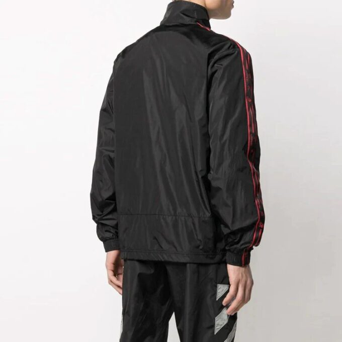 SS21 Solid Color Logo Printing Zipper Sports Jacket Black