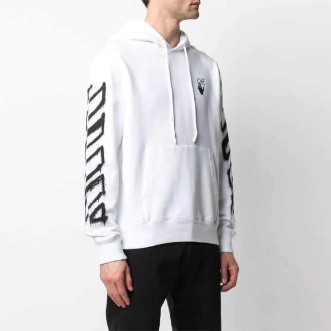 SS21 Spray Marker Logo Printing Loose Fit White