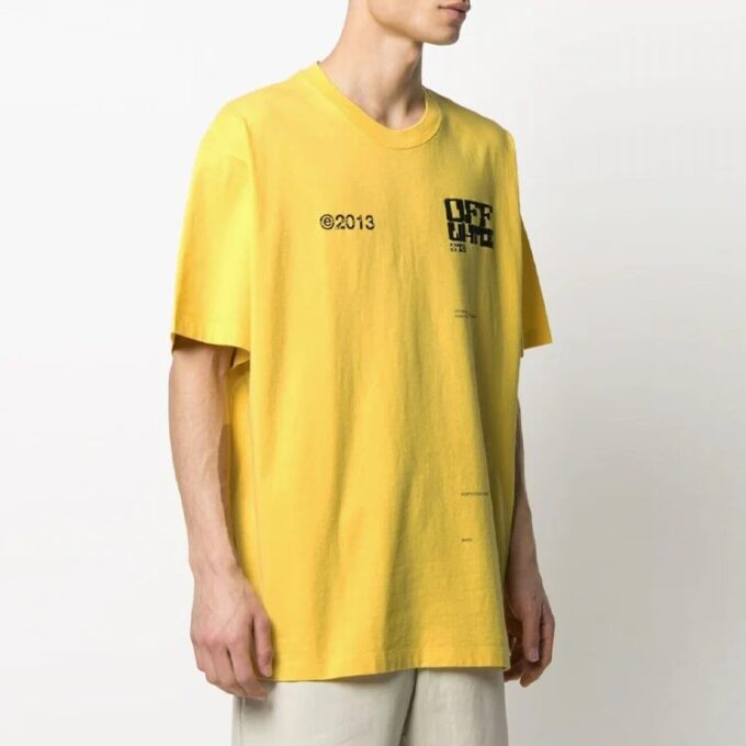 SS21 Tech Marker Logo Round Neck Short Sleeve Ordinary Version Yellow