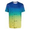SS22 Alphabet Geometry Pattern Full Print Gradient Short Sleeve Blue