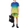 SS22 Alphabet Geometry Pattern Full Print Gradient Short Sleeve Blue