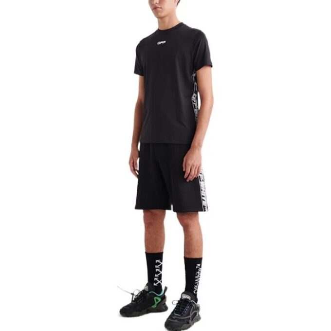SS22 Alphabet Printing Round Neck Pullover Short Sleeve Ordinary Version Black