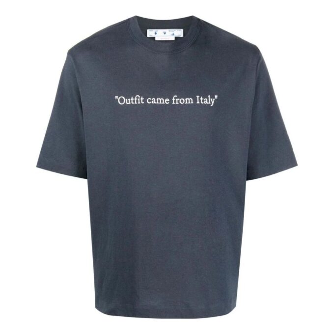 SS22 Alphabet Printing Solid Color Cotton Short Sleeve Blue