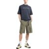 SS22 Alphabet Printing Solid Color Cotton Short Sleeve Blue
