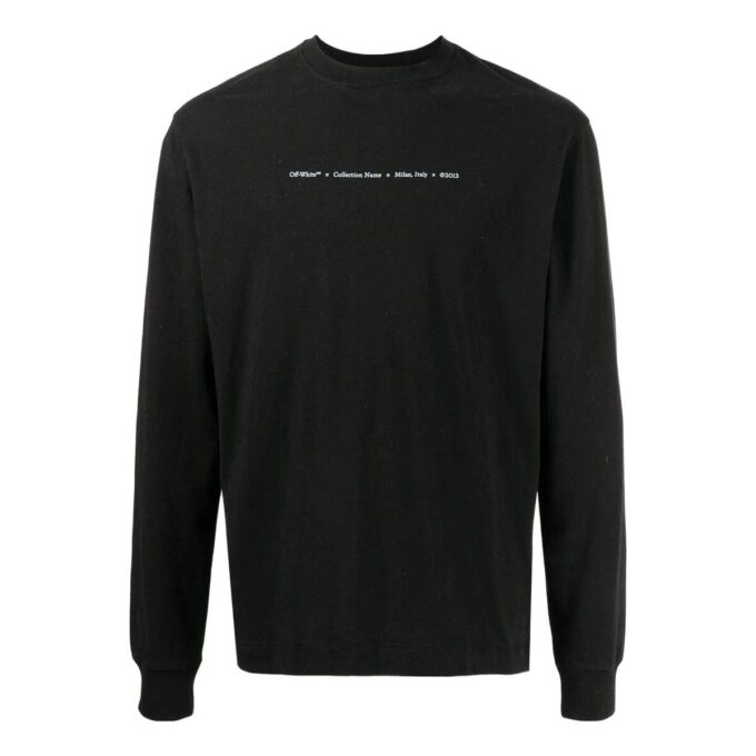 SS22 Arrow Logo Printing Round Neck Long Sleeves Black