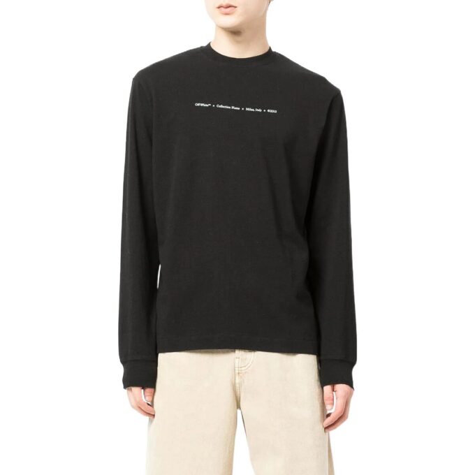 SS22 Arrow Logo Printing Round Neck Long Sleeves Black