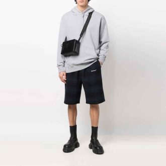 SS22 Arrow Pattern Printing Plaid Shorts Blue