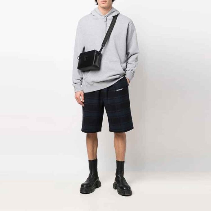 SS22 Arrow Pattern Printing Plaid Shorts Blue