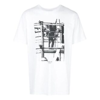 SS22 Arrow Pattern Printing Round Neck Short Sleeve White