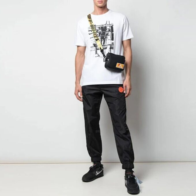 SS22 Arrow Pattern Printing Round Neck Short Sleeve White