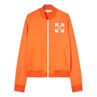 SS22 Arrow Pattern Printing Zipper aviator Jacket Version Orange