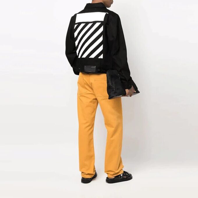SS22 Chest Logo Printing Denim Jacket Black