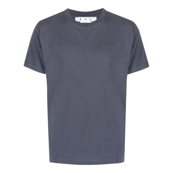 SS22 Diag Back Printing Round Neck Short Sleeve Ordinary Version Blue