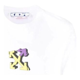 SS22 Geometry Arrow Printing Cotton Short Sleeve White