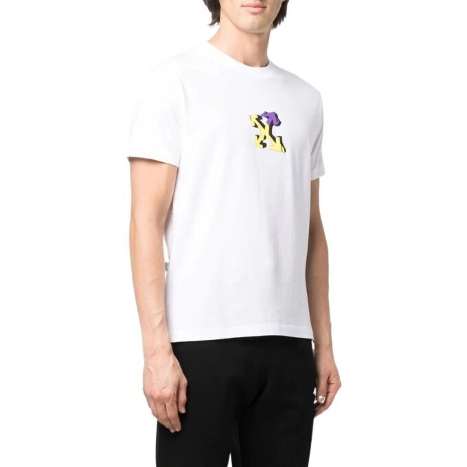 SS22 Geometry Arrow Printing Cotton Short Sleeve White