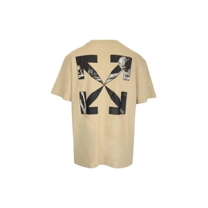 SS22 Geometry Arrow Printing Round Neck Short Sleeve Beige
