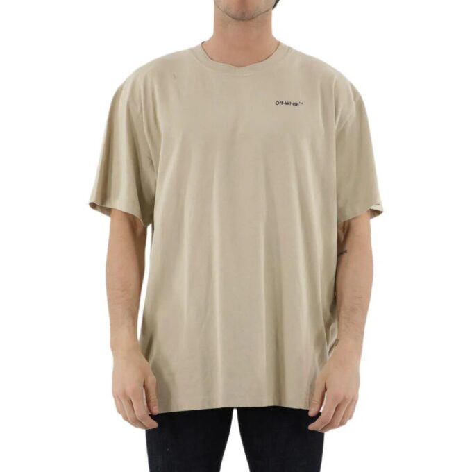 SS22 Geometry Arrow Printing Round Neck Short Sleeve Beige