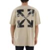 SS22 Geometry Arrow Printing Round Neck Short Sleeve Beige