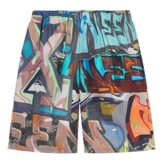 SS22 Graffiti Full Print Printing Shorts Ordinary Version Multi-Color