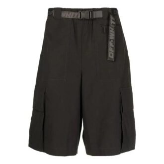 SS22 Industrial Solid Color Belt Casual Shorts Black