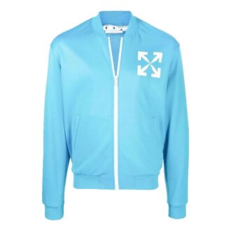 SS22 Logo Printing Solid Color Zipper Jacket Blue