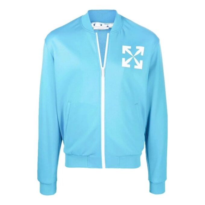 SS22 Logo Printing Solid Color Zipper Jacket Blue