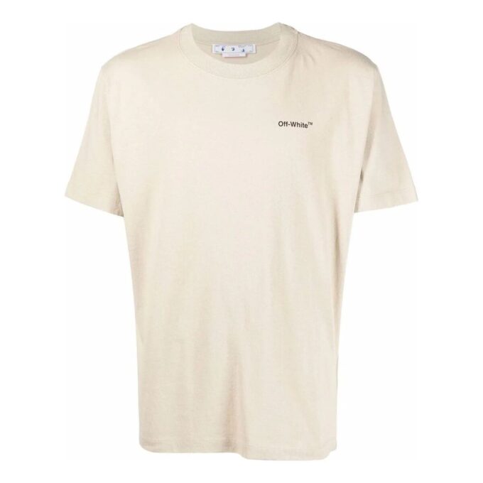 SS22 Logo Round Neck Printing Short Sleeve Beige