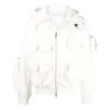 SS22 Multiple Pockets Logo Printing aviator Jacket White