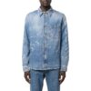 SS22 Printing Logo Denim Long Sleeves Shirt Ordinary Version Blue